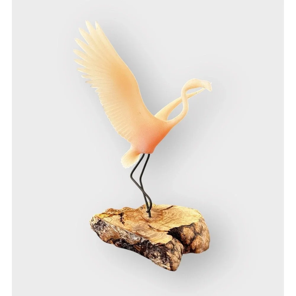 Vintage John Perry Flamingo‎ Sculpture 1986 signed